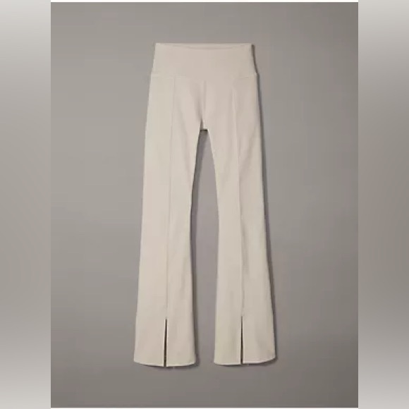 Calvin Klein Performance Embrace High Waist Flared Pants with Slits Moonrock - Picture 2 of 10